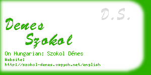 denes szokol business card